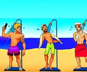 بازی فکری؛ اگه بند بند وجودت از هوش بگو کدوم از آقایون تو ساحل کار احمقانه ای میکنه