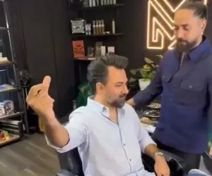 آواز شادانه؛ رقص دامادی همسر آرام جعفری تو آرایشگاه که از خوشحالی بال درآورد