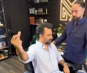 آواز شادانه؛ رقص دامادی همسر آرام جعفری تو آرایشگاه که از خوشحالی بال درآورد