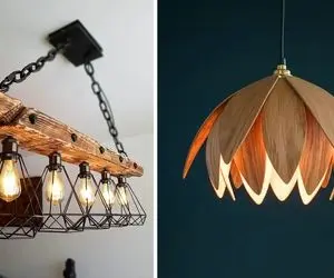 مدل های لوستر چوبی ترند 1403 / طراحی های صمیمی و یونیک جهت زیباسازی نشیمن