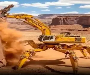 ماشین های غول تشن؛ ماشین خرچنگی ساختن عین آدم رو 2 پا وایمیسه کوه رو میشکافه