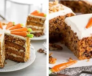 طرز تهیه کیک هویج و گردو / یه دستور عالی و کیکی که خوش طعمه و خوب پف میکنه