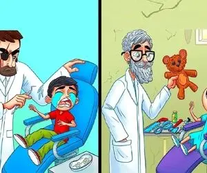 بازی فکری؛ افت لاتی داره نتونی دندان پزشک فیک طفل معصوم ها رو پیدا کنی 