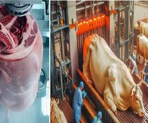 فرآوری گاو؛ گاو 100 تنی رو زنده فرستادن تو بخارشو جنازشو بردن کشتارگاه سلاخی کردن