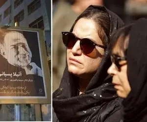 (عکس و ویدیو) تشییع آتیلا پسیانی؛ گریه تلخ ستاره در آغوش آقای کارگردان