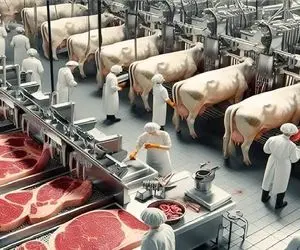 فرآوری گاومیش؛ گاومیش هارو با نوازشو دارو چاق میکنن بعد بهره کشی استیکش میکنن