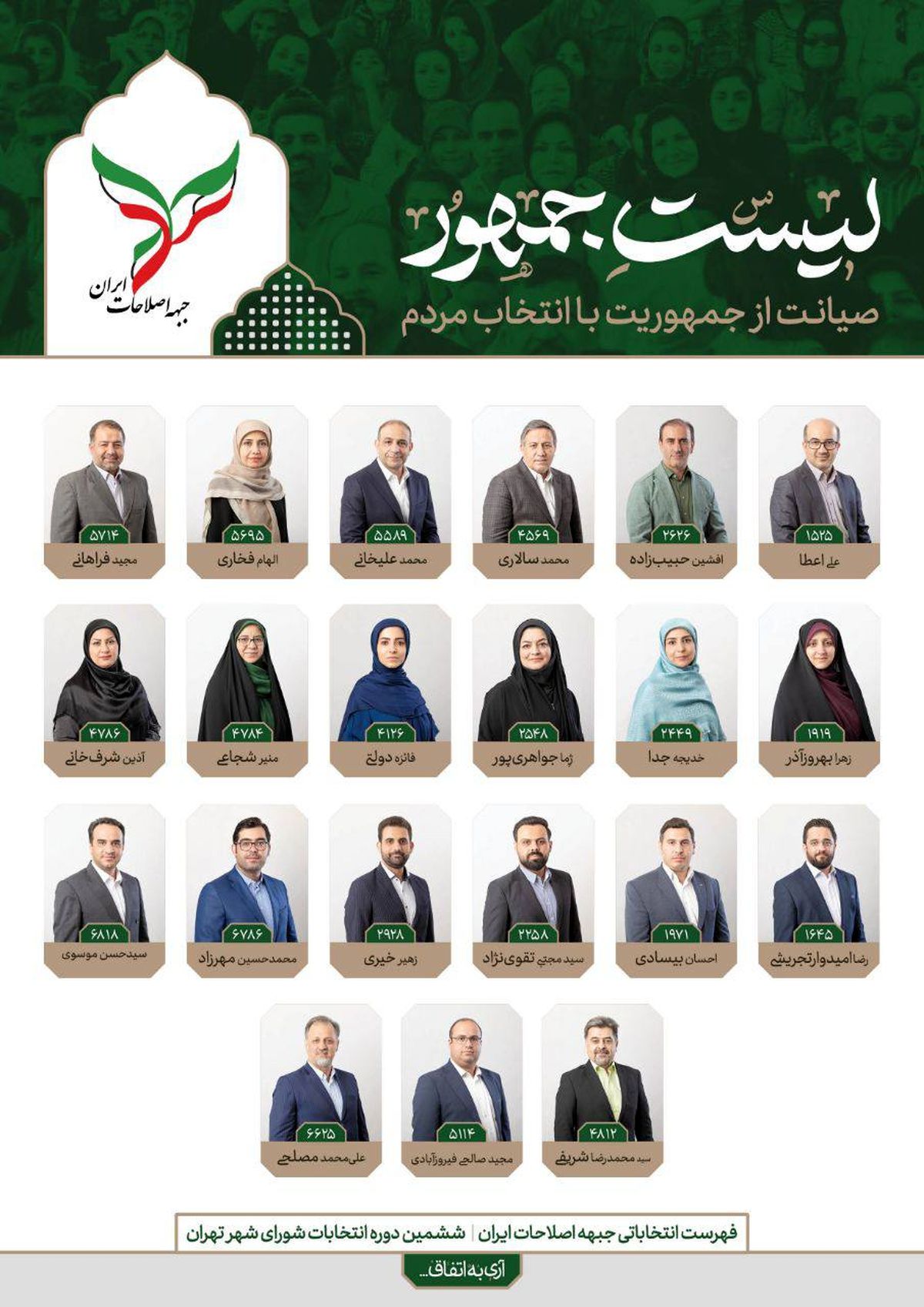 لیست جمهور در انتخابات شورای شهر تهران