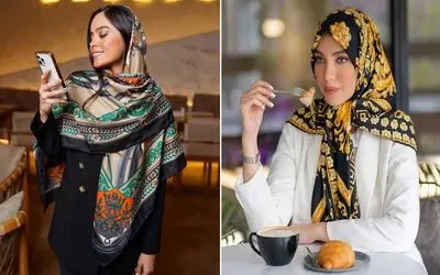 روسری های قواره بزرگ 1404؛ مختص خانومای حاجی بازاری پولدار و دخترای شیک و مجلسی پوش