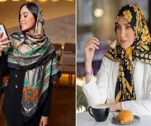 روسری های قواره بزرگ 1404؛ مختص خانومای حاجی بازاری پولدار و دخترای شیک و مجلسی پوش