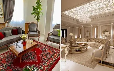 دکوراسیون مناسب برای نشیمن با فرش 6 و 9 متری؛ انواع سبک و بازی با لایه ها و بهترین رنگ