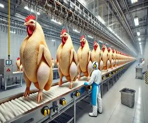 فرآوری مرغ؛ جوجه سر از تخم درآورده رو با تزریق هورمون هرکول و سوخاری میکنه میفروشه