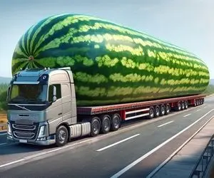 محصولات کشاورزی حجیم؛ هندوانه و صیفی جاتی که اینقدر بزرگ شدن هجده چرخ اومده ببره