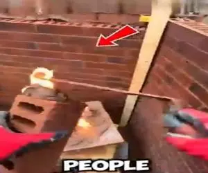 معماری خلاقانه؛ موقع آجرچینی دونه دونه شونو آتیش زد چسبوند ساختمون شد ضدزلزله