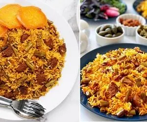 طرز تهیه لوبیا پلو به روش رستورانی / با این دستور یه ناهار خوشمزه و عالی بپز