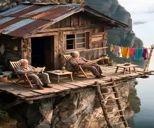 معماری خلاقانه؛ پیرمردپیرزن برا بازنشستگی به جا خونه ساختن که هیچ کس مزاحمشون نشه