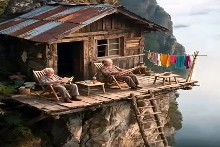 معماری خلاقانه؛ پیرمردپیرزن برا بازنشستگی به جا خونه ساختن که هیچ کس مزاحمشون نشه