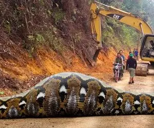حیوانات غول جثه؛ مارهای عظیم و بزرگی که وقتی پهن می شن می تونن یه اتوبان رو کلا ببندن