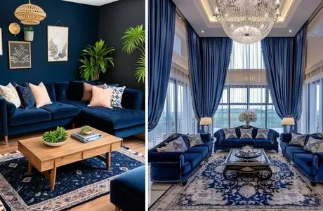 شیک ترین رنگ فرش برای مبل سرمه ای؛ این ترکیبا خونتو بیش از حد خاص و لاکچری میکنن 