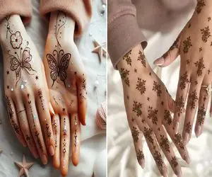 حنا آرت ترند/ نمیزارن تتو بزنی؟ با حنا طرح سنتی و صنعتی رو ترکیبی بزن کل همرو بخوابون