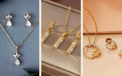 مدل های نیم ست طلا مد 2025؛ مختص انواع سلیقه ها از طراحی های ظریف و مینیمال تا اعیونی