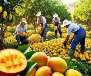 کشاورزی بدیع؛ با تجهیزات به روز تو 100 متر زمین انبه کاشتن 100میلیارد تن برداشت کردن