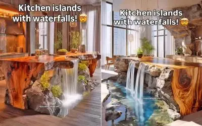 ترکیب فانتزی و واقعیت؛ جزیره های ترکیبی با آبشار لذت آشپزی با طنین زنده طبیعت