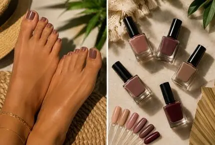 شیک ترین رنگ لاک ها برای ناخن پای پوست سبزه؛ انگشتانی زیبا مثل پای سیندرلا مناسب صندل