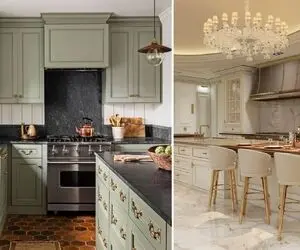 کابینت نئوکلاسیک واسه آشپزخونه مثل یه تیپ لاکچری میمونه / دوتا سبکو تو خودش جا داده