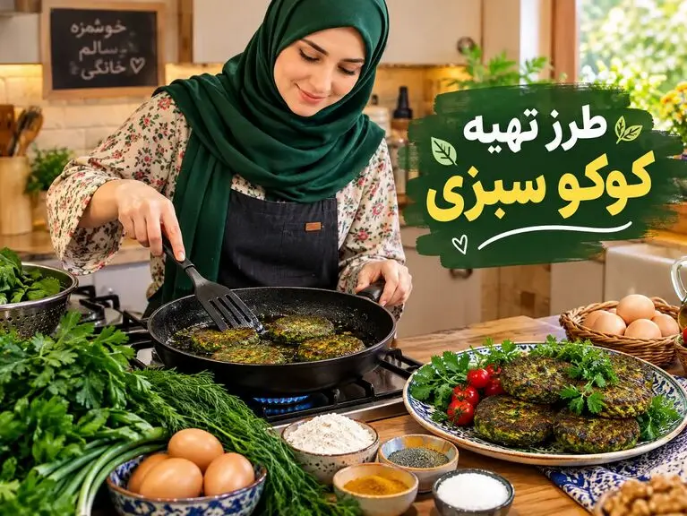طرز تهیه کوکو سبزی؛ چکار کنیم که وا نرود و به تابه نچسبد؟