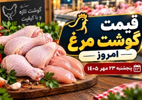 قیمت مرغ امروز پنجشنبه 23 مهر 1405 / فیله مرغ به چقدر رسید؟