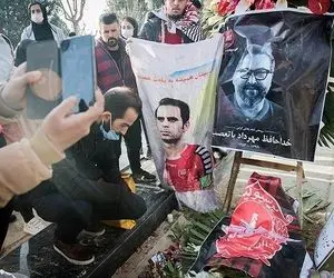 (عکس) سنگ موقت مزار مهرداد میناوند