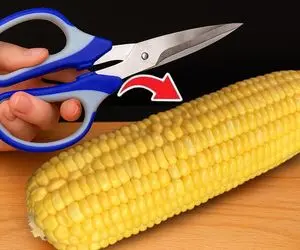 ترفند های خانگی؛ جدا کردن هسته ذرت فقط در ۱ دقیقه