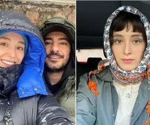 "نوید محمدزاده و فرشته" با استایلِ عجیب در کن؛ خوش و بش آقا و خانوم بازیگر سوژه شد!