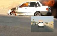 آتش‌سوزی یک پراید در شوشتر و رفتار متفاوت راننده BMW