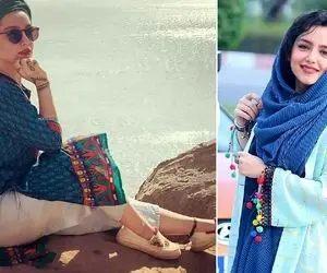 لباسِ لب آبی و خاص "نازنین بیاتی" دل همه رو برد؛ مانور خانوم بازیگر رو کفشاش!