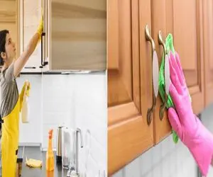 چربی‌ های کله‌ شق و کنه کابینت دیگه دردسر نیستن/ با مواد خونگی بدون بشور بساب تمیز کن
