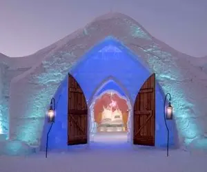 هتلی جادویی تمام یخی در کانادا