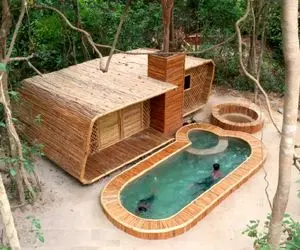 ساختن ویلای چوبی خلاقانه با حصیر بدون استفاده از تجهیزات / ویدیو