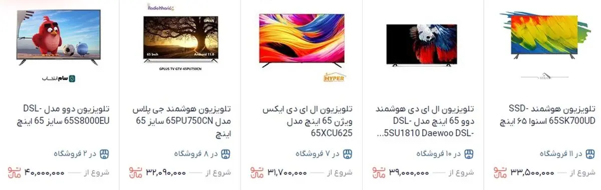 تلویزیون هوشمند 65 اینچ