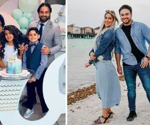 "بابک جهانبخش" با ظاهری جذاب و متفاوت در تولد دختر همسرش پریا+عکس