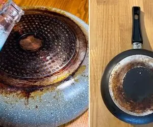 با مایع ظرفشویی و دو سه قلم قابلمه و ماهیتابه سفید میشن / سوخته و چربی چسبیده خداحافظ