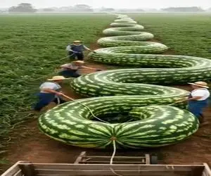 کشاورزی نوین؛ هندونه لوله ای و طویل رشد دادن خودشون موندن چطوری جا به جاش کنن