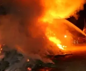 خسارت 50 میلیون دلاری در آتش سوزی گمرک مرزی