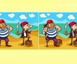 بازی فکری؛ اگه هووخشتره نابغه ها هستی 5 تفاوت بارز دزد دریایی بدجنس رو پیدا کن