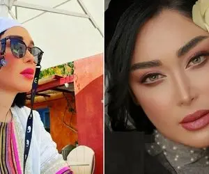 سارا منجزی با یه مشت فیلتر فیس شو بادمجونی خوشگل کرد؛ پرده آشپزخونه رو سرش چی میگه!