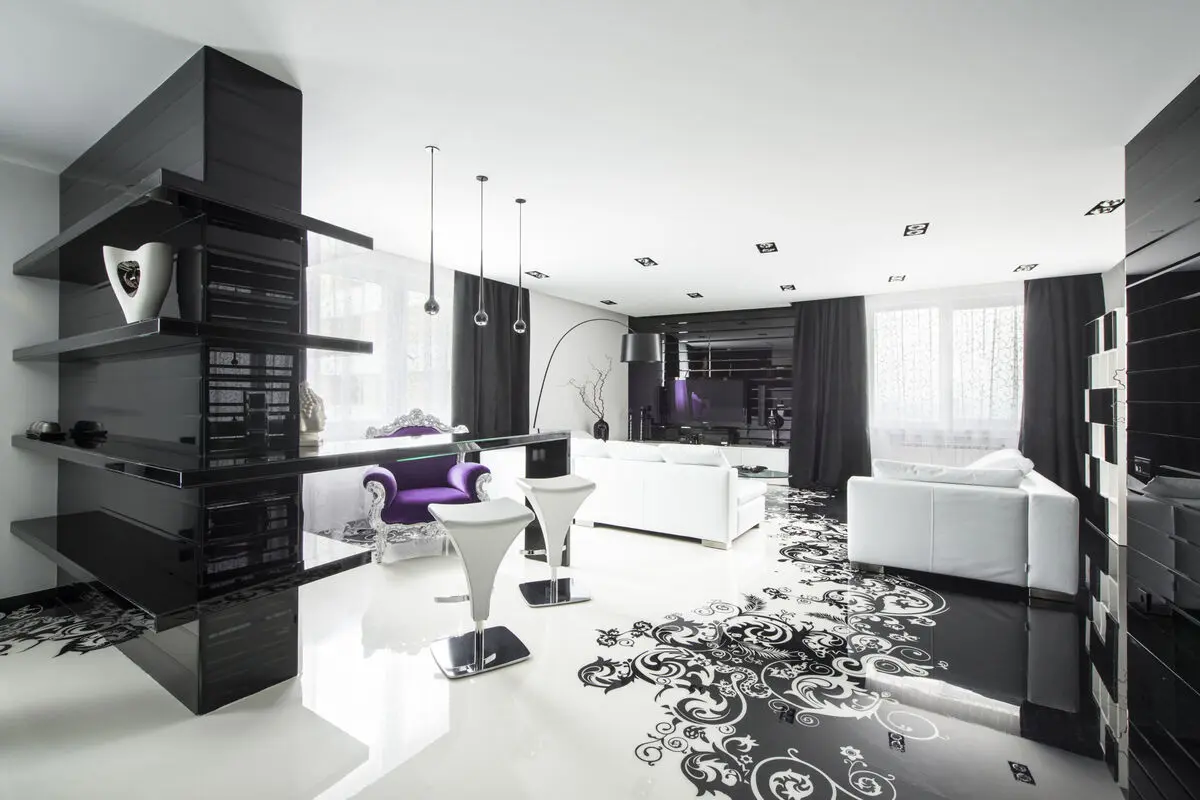 1-Black-white-living-area