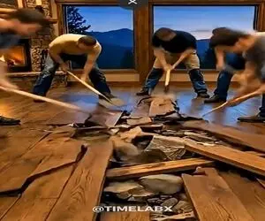 معماری خلاقانه؛ پارکت رو کندن زیر رودخونه متحرک با صدای شر شر ساختن