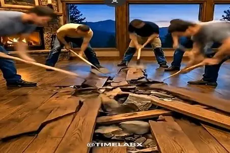 معماری خلاقانه؛ پارکت رو کندن زیر رودخونه متحرک با صدای شر شر ساختن