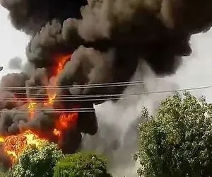 آتش سوزی کارخانه ای در دماوند امروز صبح!