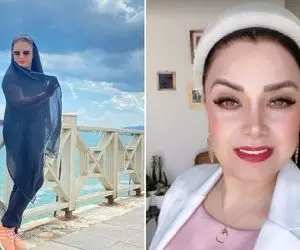 شیطنت نافرم صبا راد تو ماشین با شوهرش که بَد آقارو کلافید؛ خانوم یه کامیون آرایش کردن!